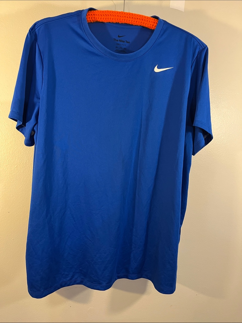 Nike Men's Short Sleeve Crew Tee - Blue with White Swoosh